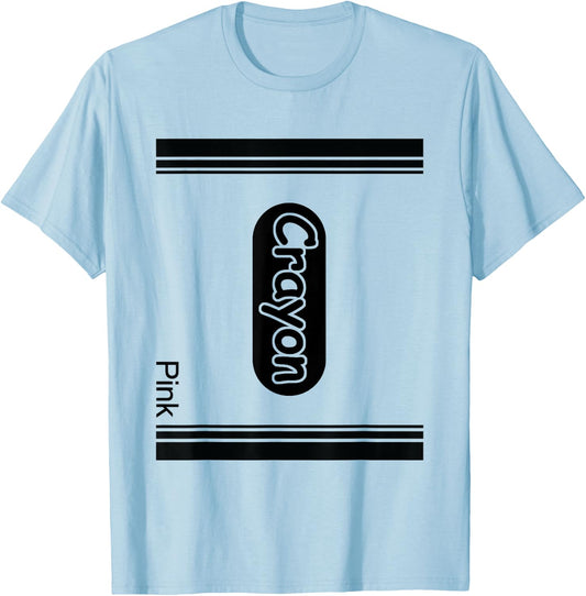 Pink Crayon Halloween Costume Adult T-Shirt - T-Shirt | Light Blue