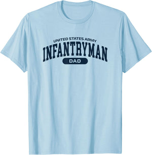 Proud Infantryman Dad T-Shirt - T-Shirt | Light Blue