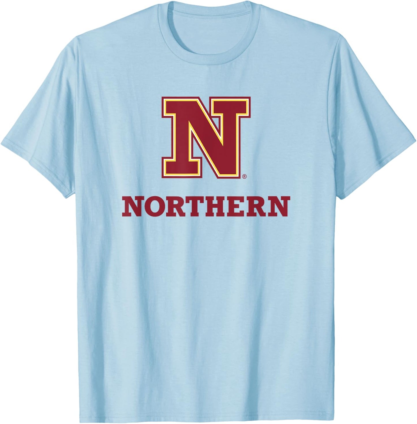 Northern State University Wolves Stacked N Logo T-Shirt - T-Shirt | Light Blue
