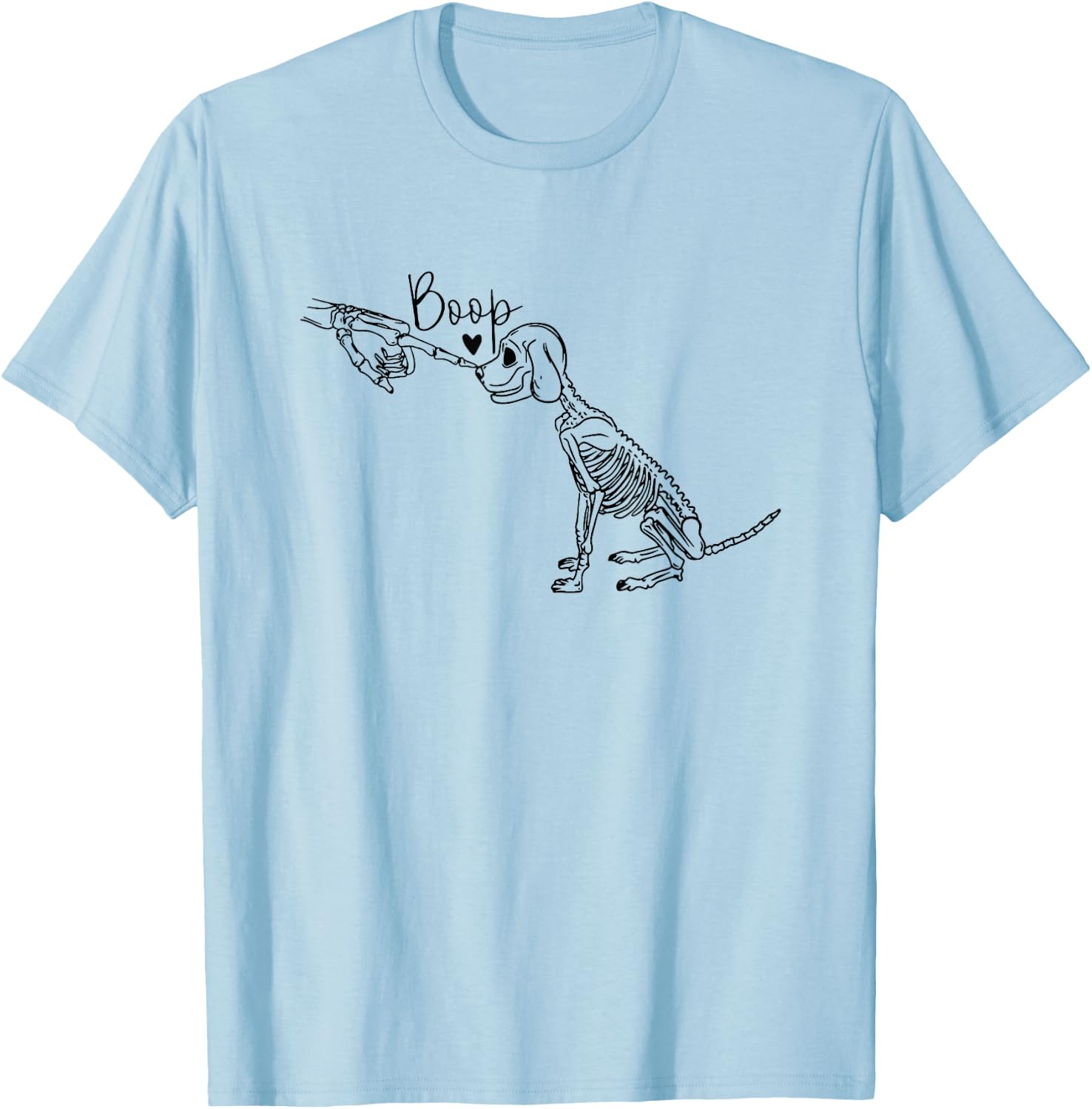 dog skeleton boop Men Women T-Shirt - T-Shirt | Light Blue