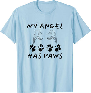 My Angel Has Paws Dog Or Cat Memorial Gift Men Women Girls Kids T-Shirt - T-Shirt | Light Blue