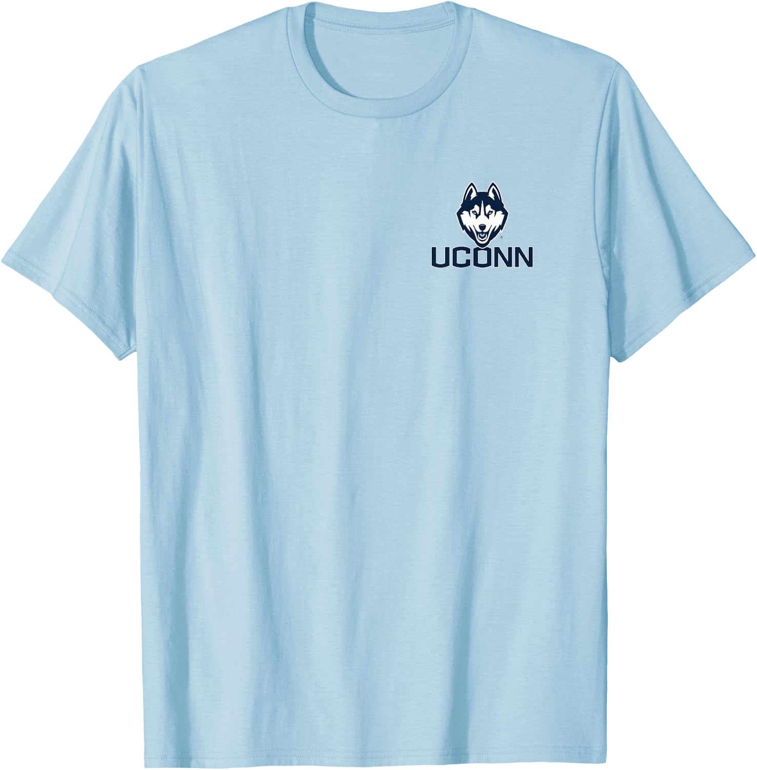Connecticut Huskies Front/Back Basketball Red Licensed T-Shirt - T-Shirt | Light Blue