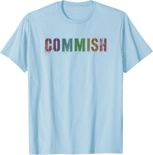 Vintage COMMISH Fantasy Football Commissioner Basketball T-Shirt - T-Shirt | Light Blue