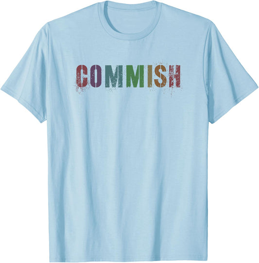 Vintage COMMISH Fantasy Football Commissioner Basketball T-Shirt - T-Shirt | Light Blue