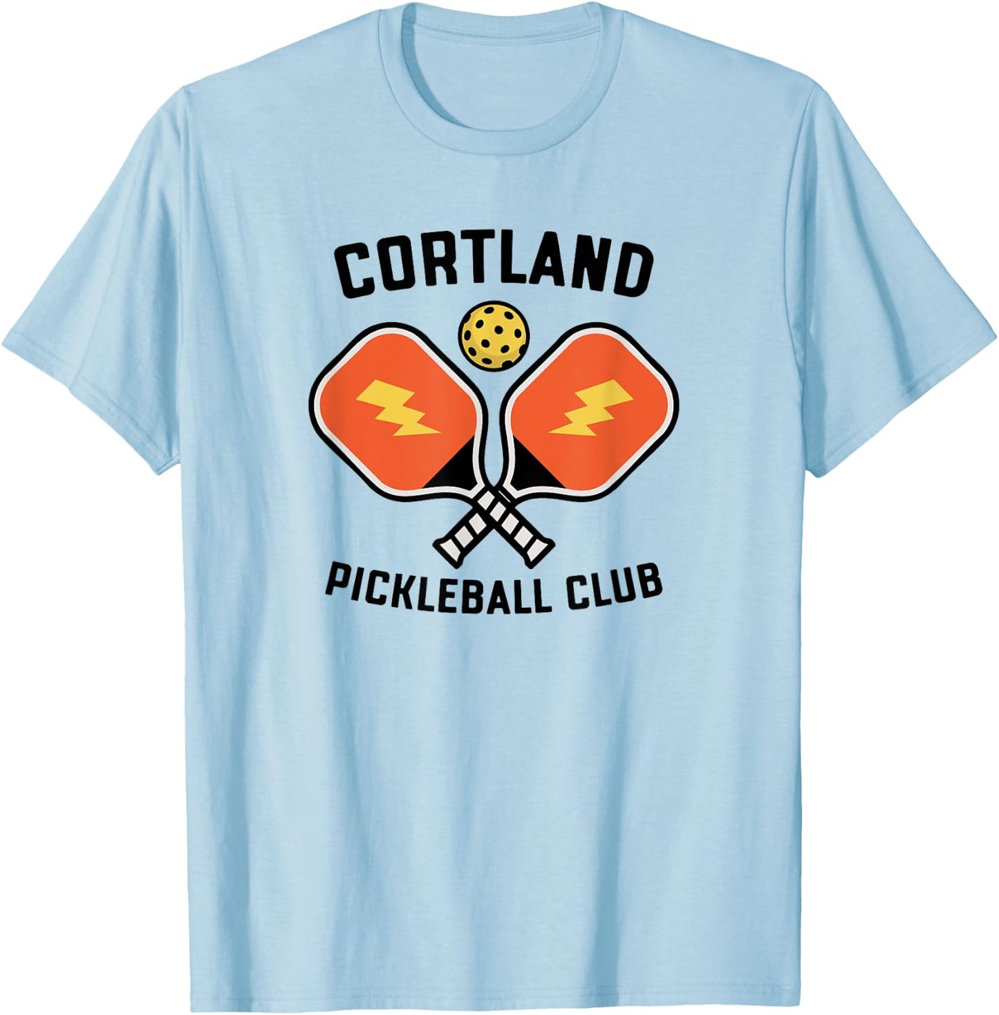 Cortland Pickleball Club Pickle Ball Team Retro T-Shirt - T-Shirt | Light Blue
