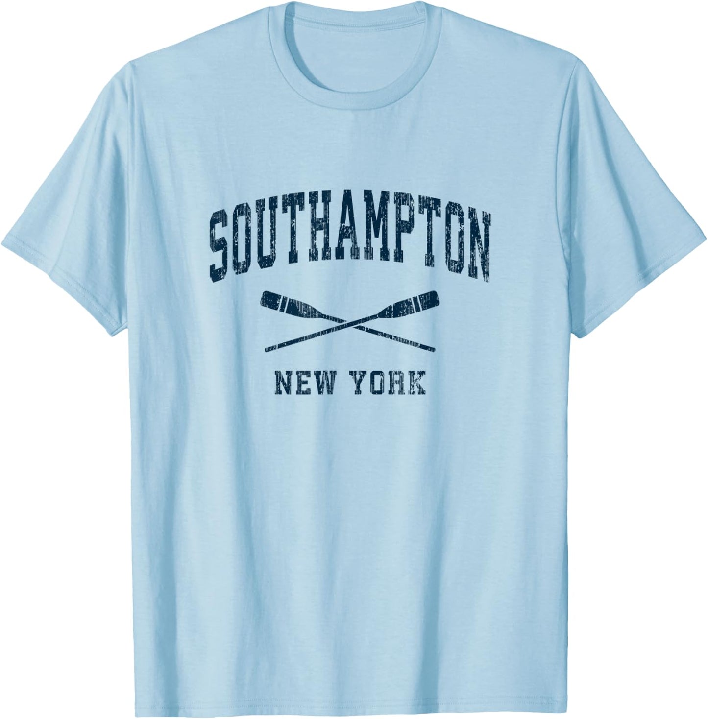 Southampton New York Vintage Nautical Paddles Sports Oars T-Shirt - T-Shirt | Light Blue