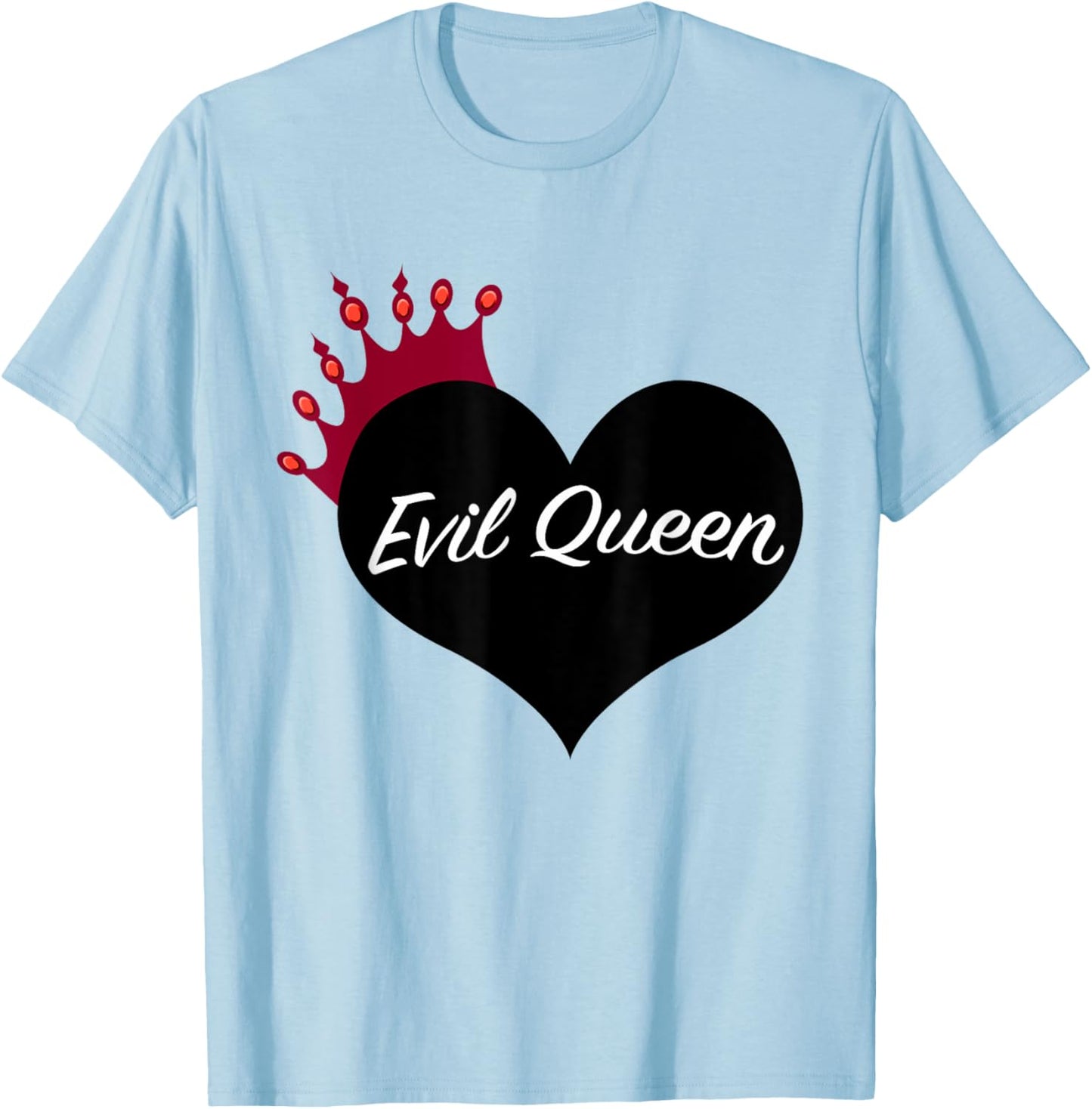 Evil Queen Heart and Crown Halloween Costume T-Shirt - T-Shirt | Light Blue