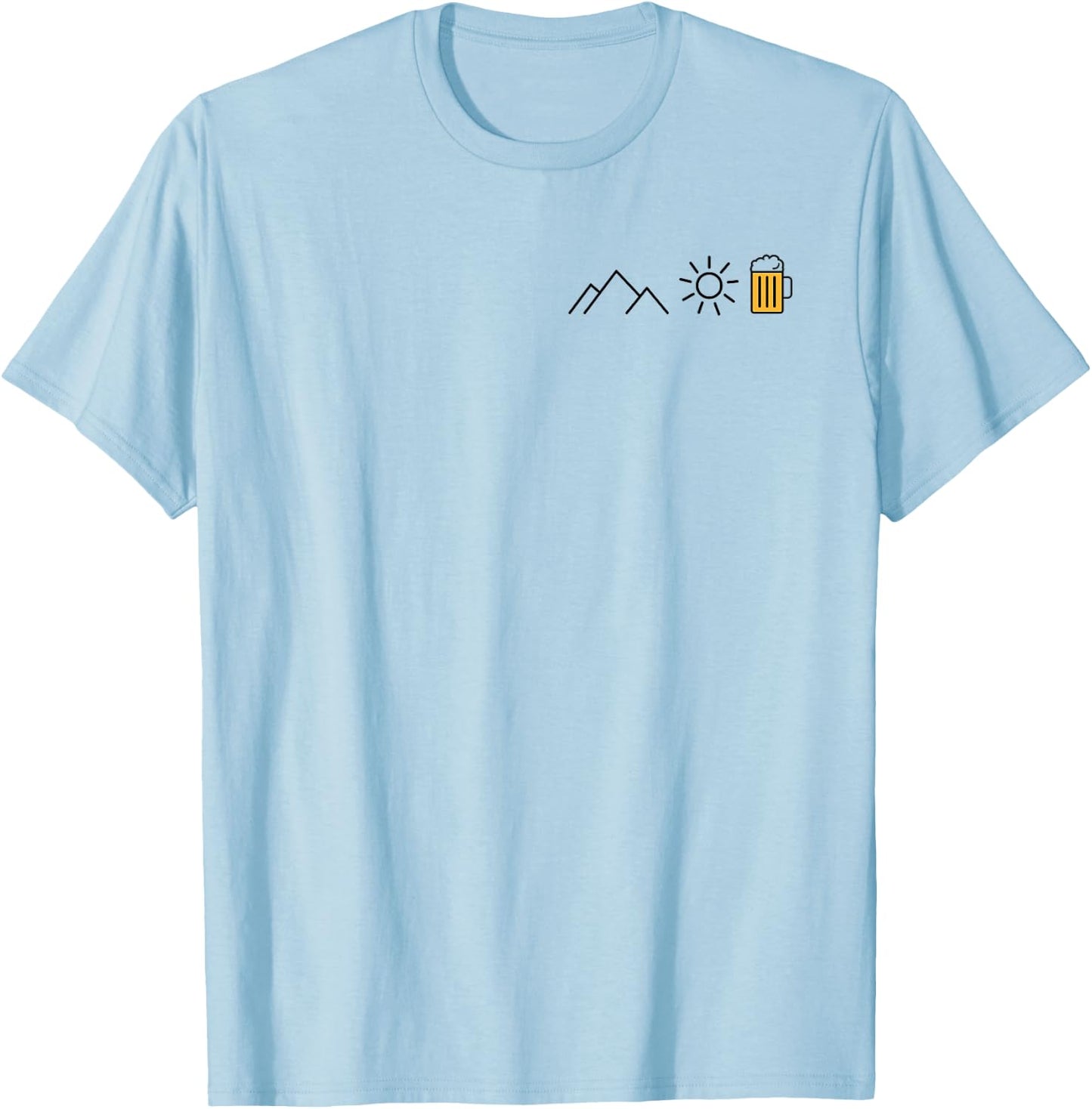 Mountain Sun Beer X Mountaineering Hiker Tasty Beer , White T-Shirt - T-Shirt | Light Blue