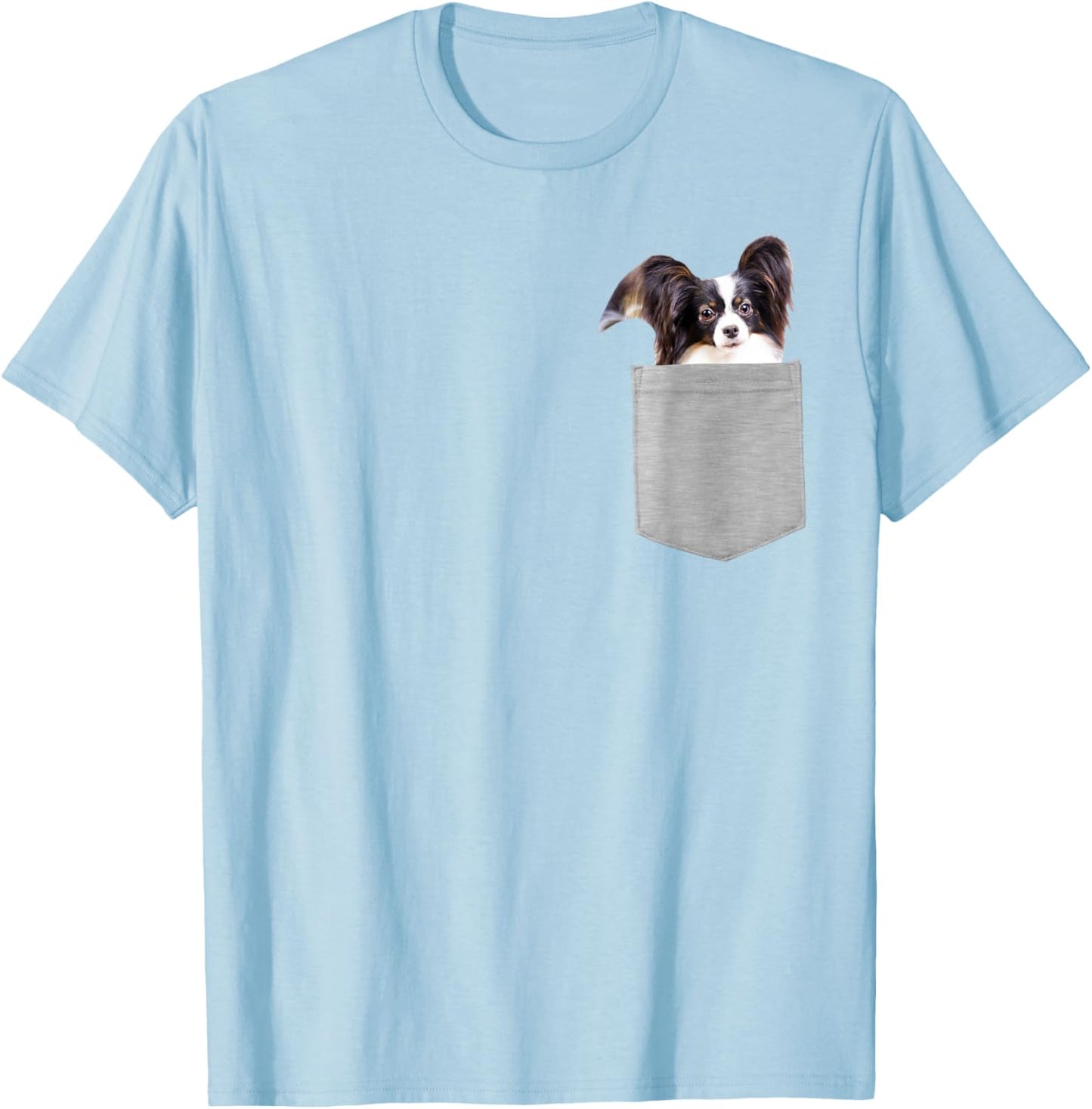 Dog in Your Pocket Papillon T-Shirt - T-Shirt | Light Blue