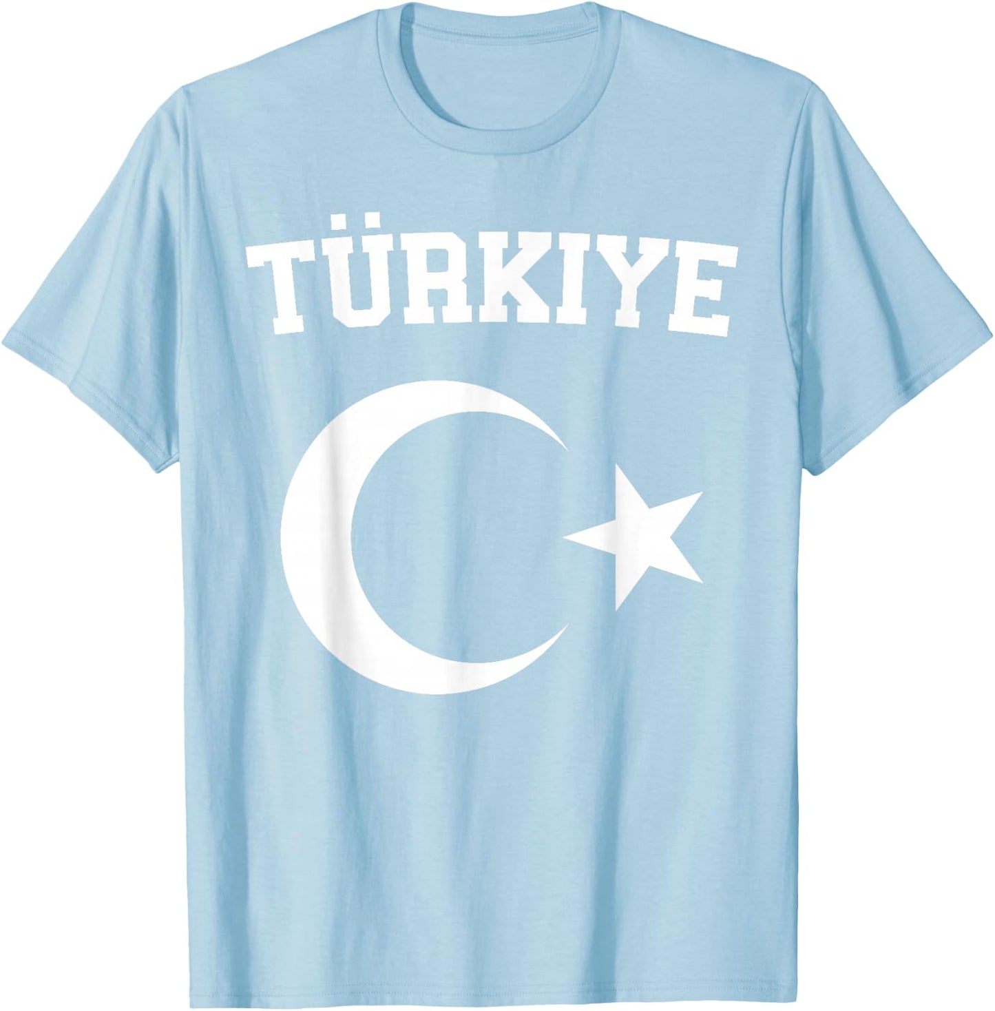 Turkish Flag Türkiye Bayragi Half Moon and Star Turkey , red T-Shirt - T-Shirt | Light Blue