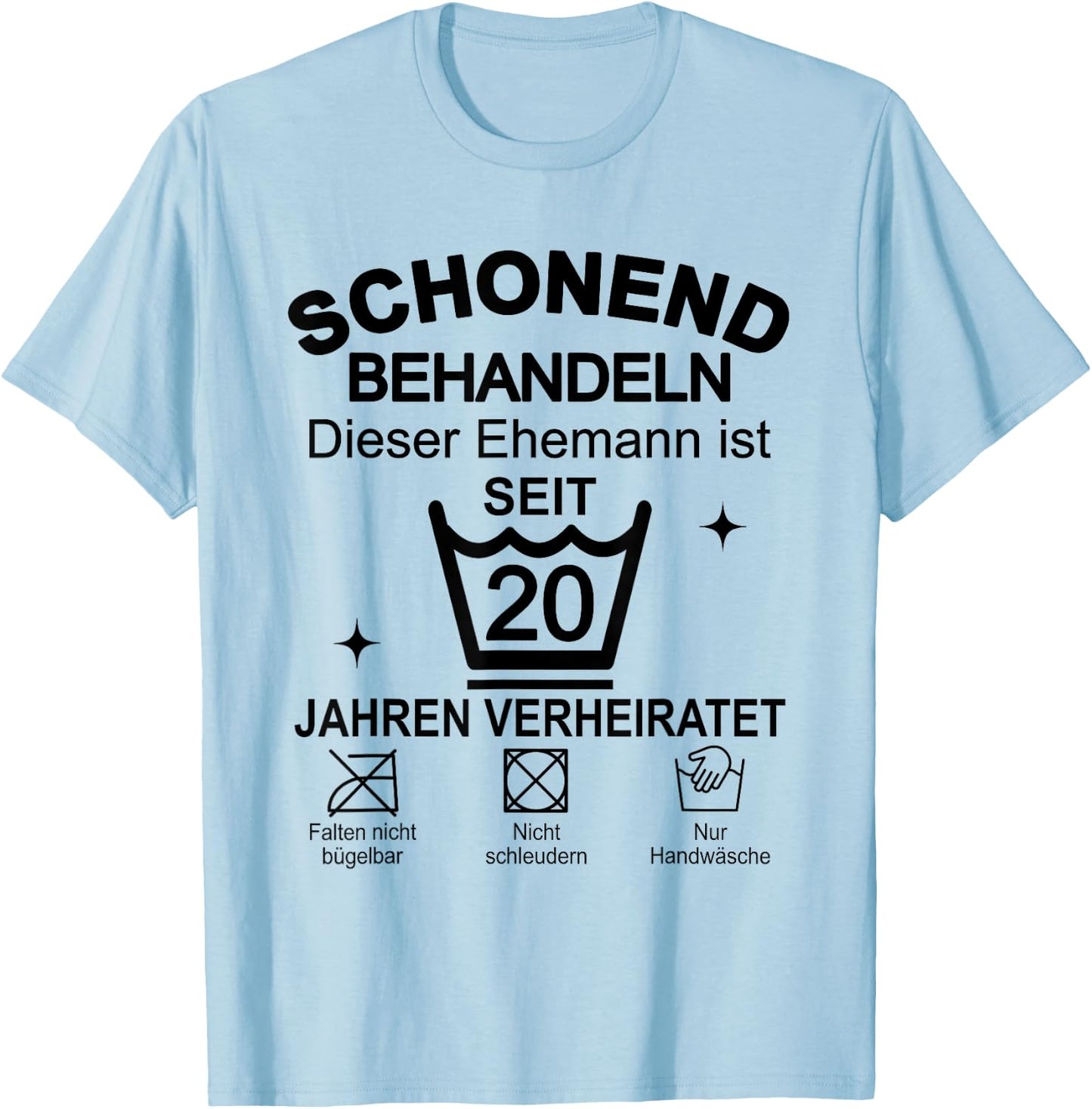 Porzellanhochzeit 20. Hochzeitstag 20 Jahre Ehemann T-Shirt - T-Shirt | Light Blue