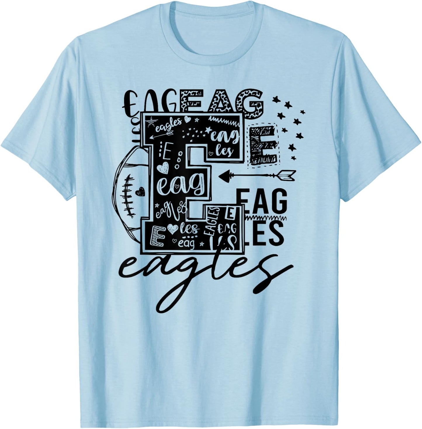 Eagles School Sports Fan Team Spirit T-Shirt - T-Shirt | Light Blue