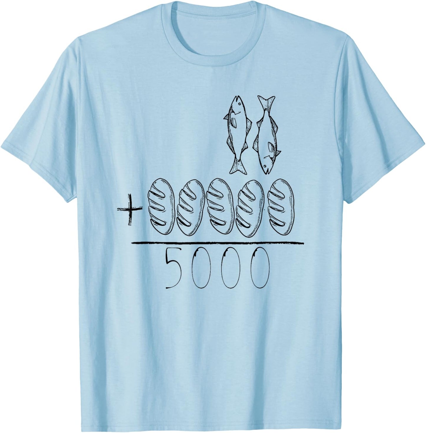 Jesus Feeds the 5000 T-Shirt - T-Shirt | Light Blue