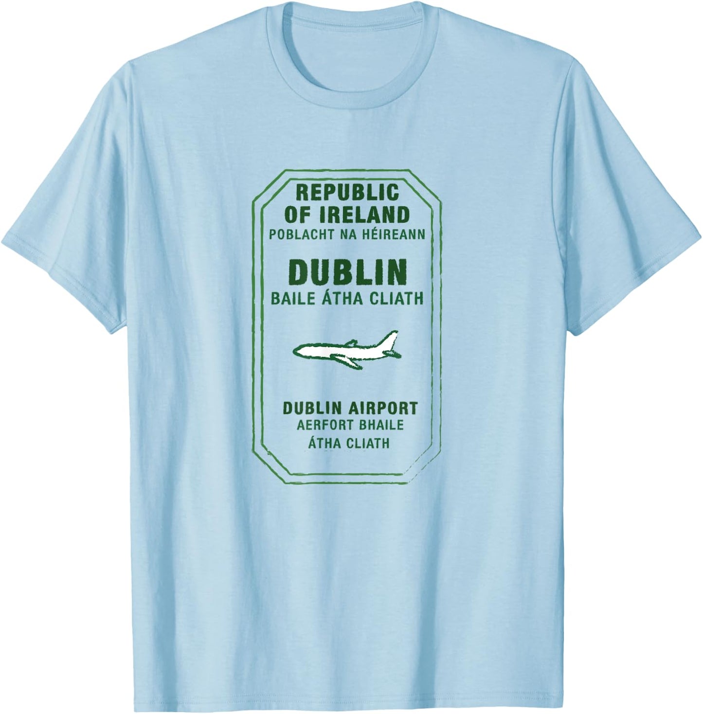 Dublin Ireland Passport Stamp Vacation Travel Souvenir T-Shirt - T-Shirt | Light Blue