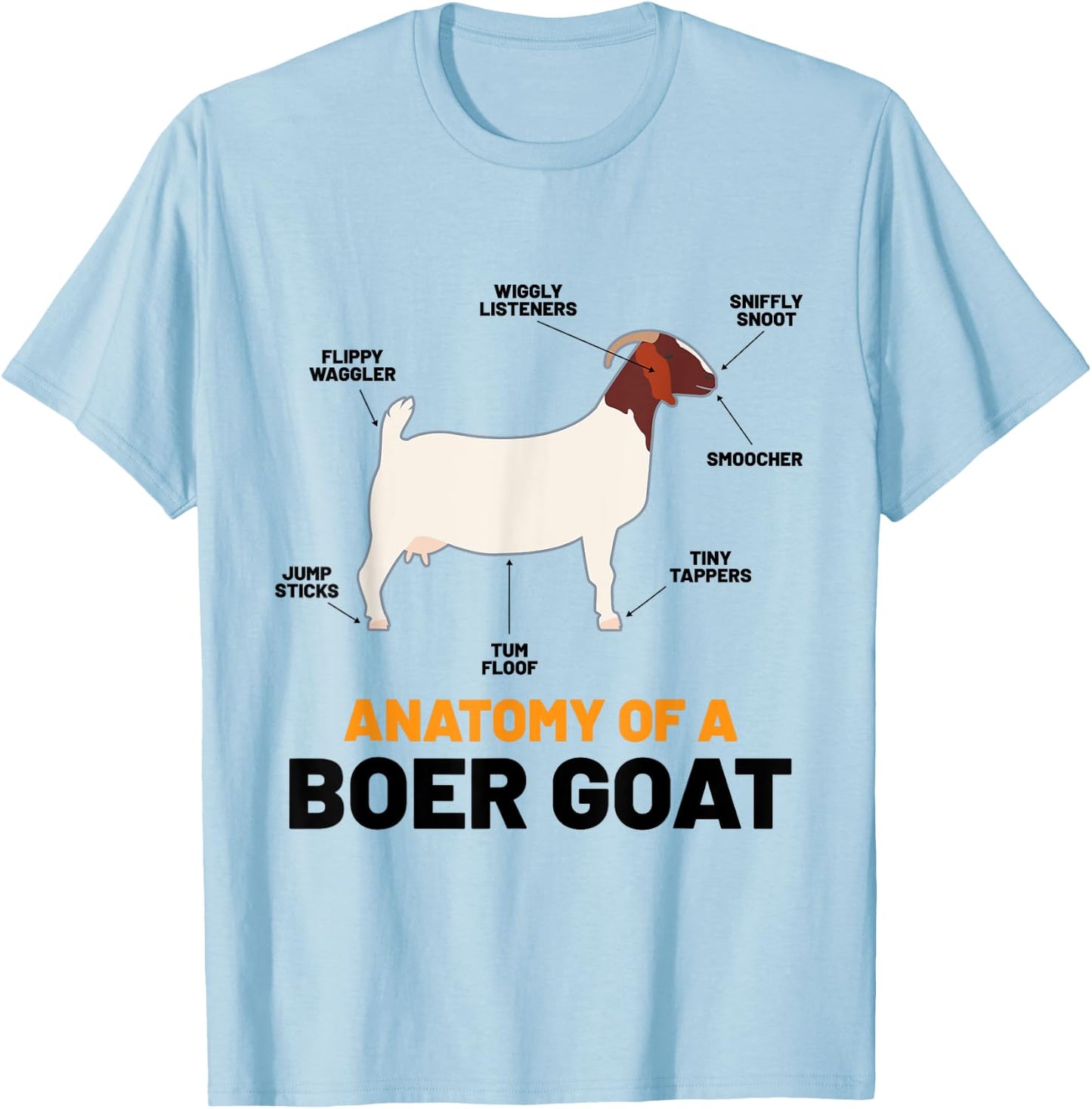 Boer Goat Lover Shirs Pet Meme Animal Pun Funny Boer Goat T-Shirt - T-Shirt | Light Blue