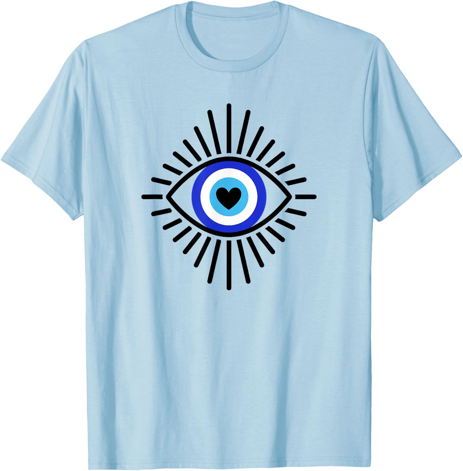Evil Eye Spiritual Aesthetic Esoteric Mystical Theme T-Shirt - T-Shirt | Light Blue