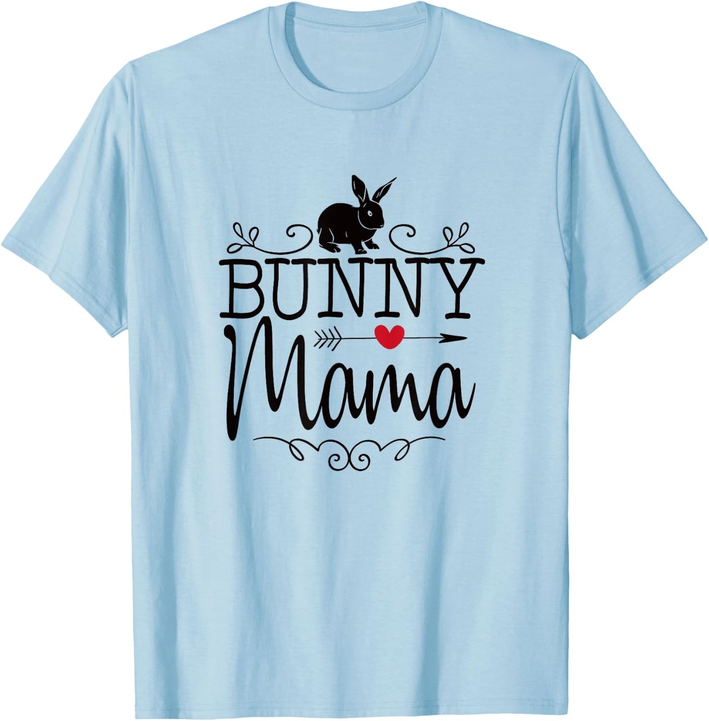 Bunny Mama Rabbit Mom Graphic and Girls T-Shirt - T-Shirt | Light Blue