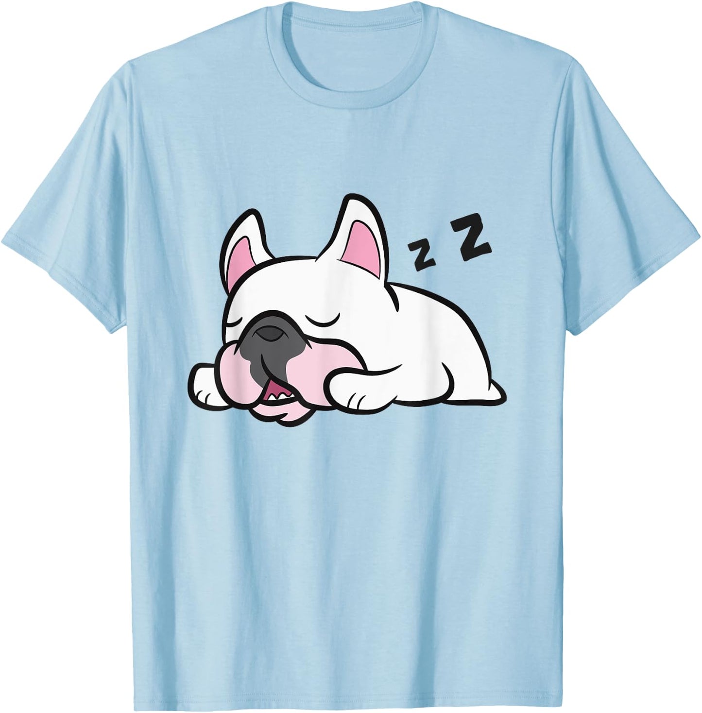 French Bulldog Puppy Sleeping Tired French Bulldog Men Women Girls Kids T-Shirt - T-Shirt | Light Blue