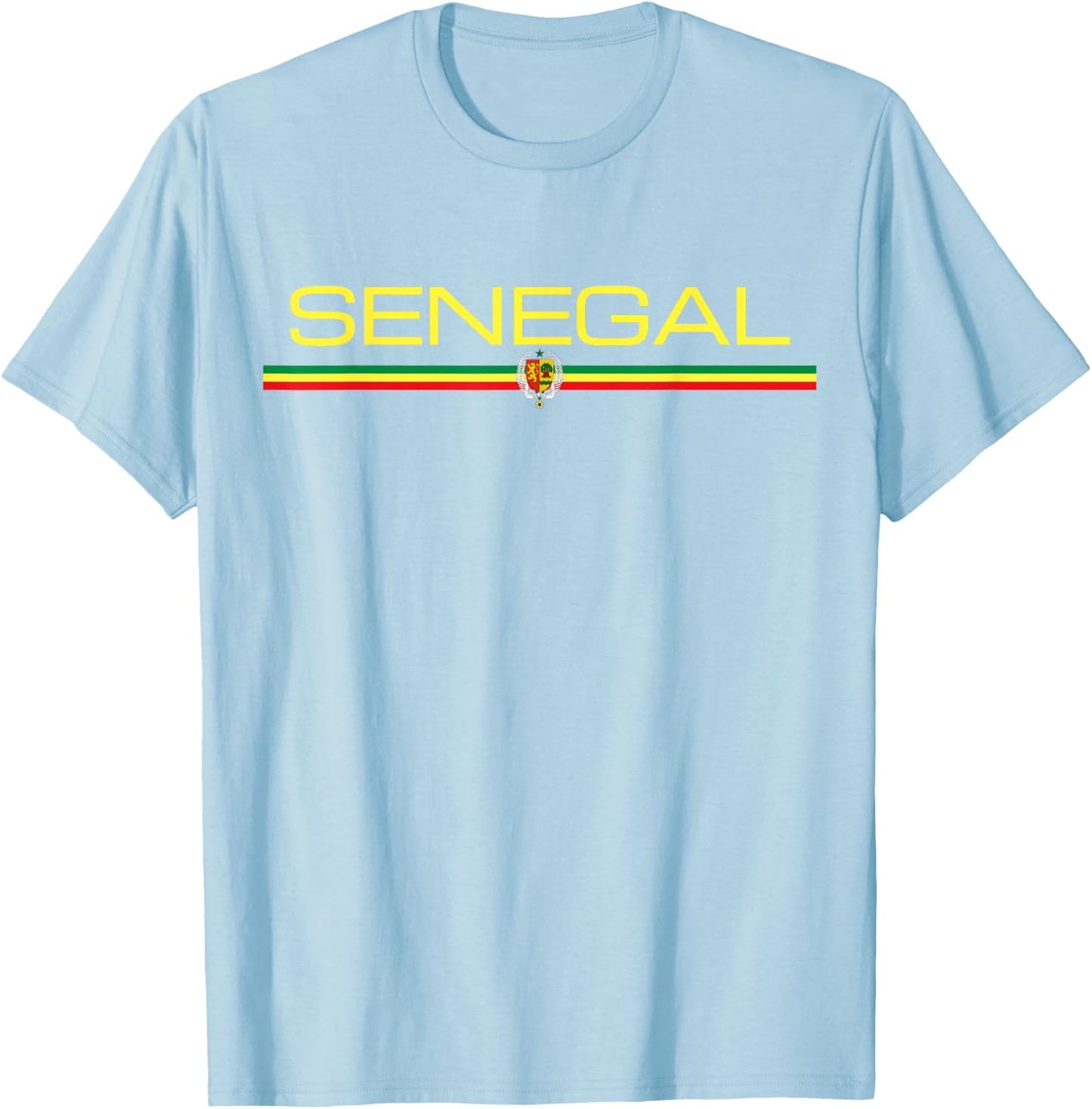 Senegal Flag Sengalese Sports Athletic Jersey Style T-Shirt - T-Shirt | Light Blue
