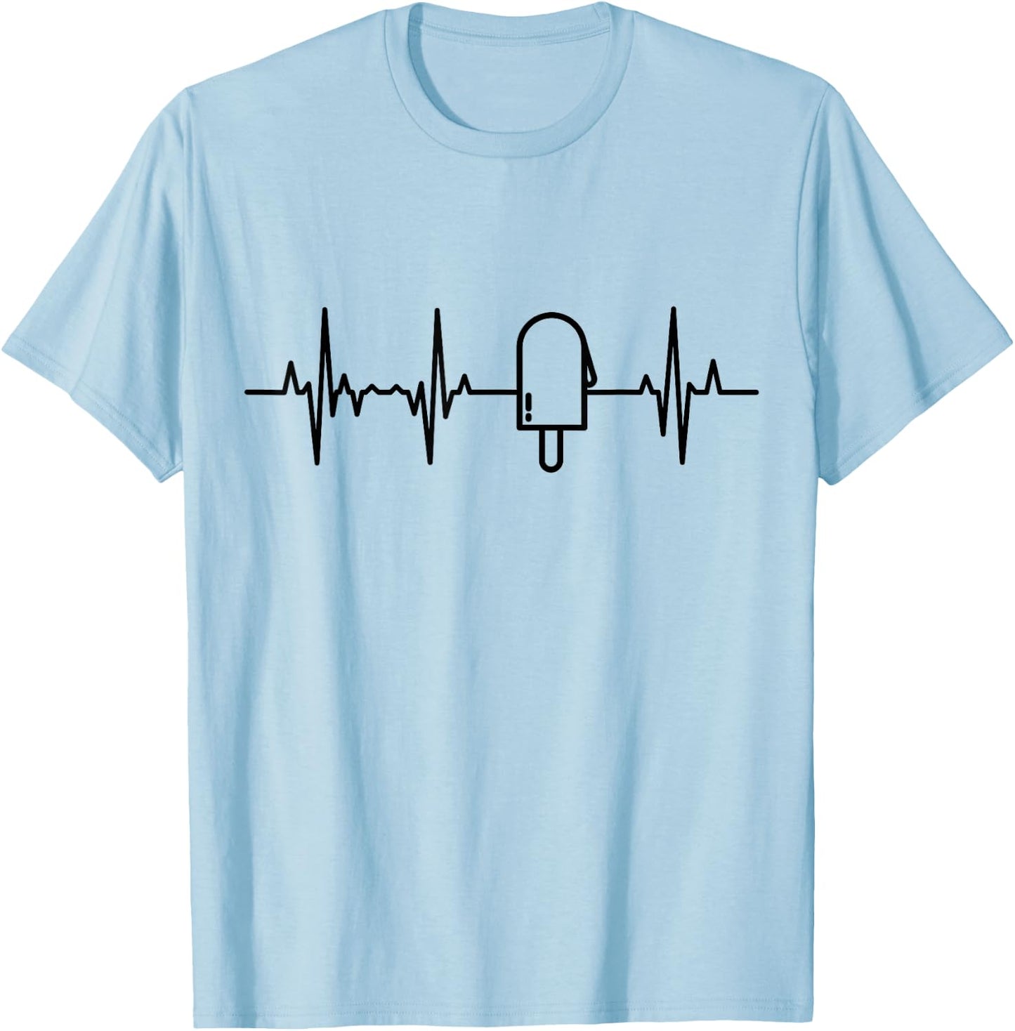 Popsicles Heartbeat Ice Cream Enthusiast T-Shirt - T-Shirt | Light Blue