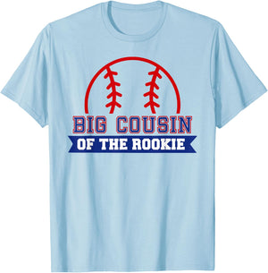 Big Cousin of Rookie 1st Birthday Baseball Theme Matching T-Shirt - T-Shirt | Light Blue
