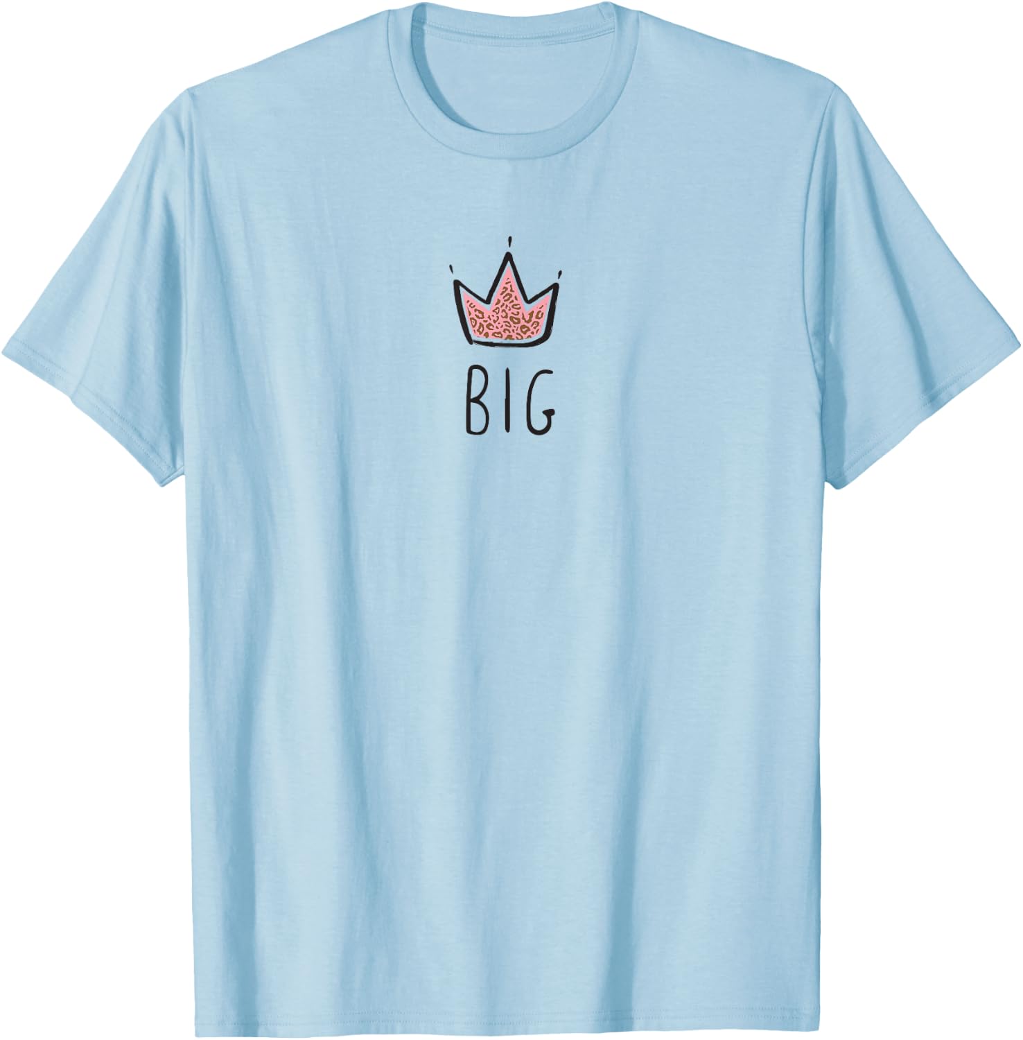 Crown Princess Leopard Little / G Big Sorority Reveal T-Shirt - T-Shirt | Light Blue