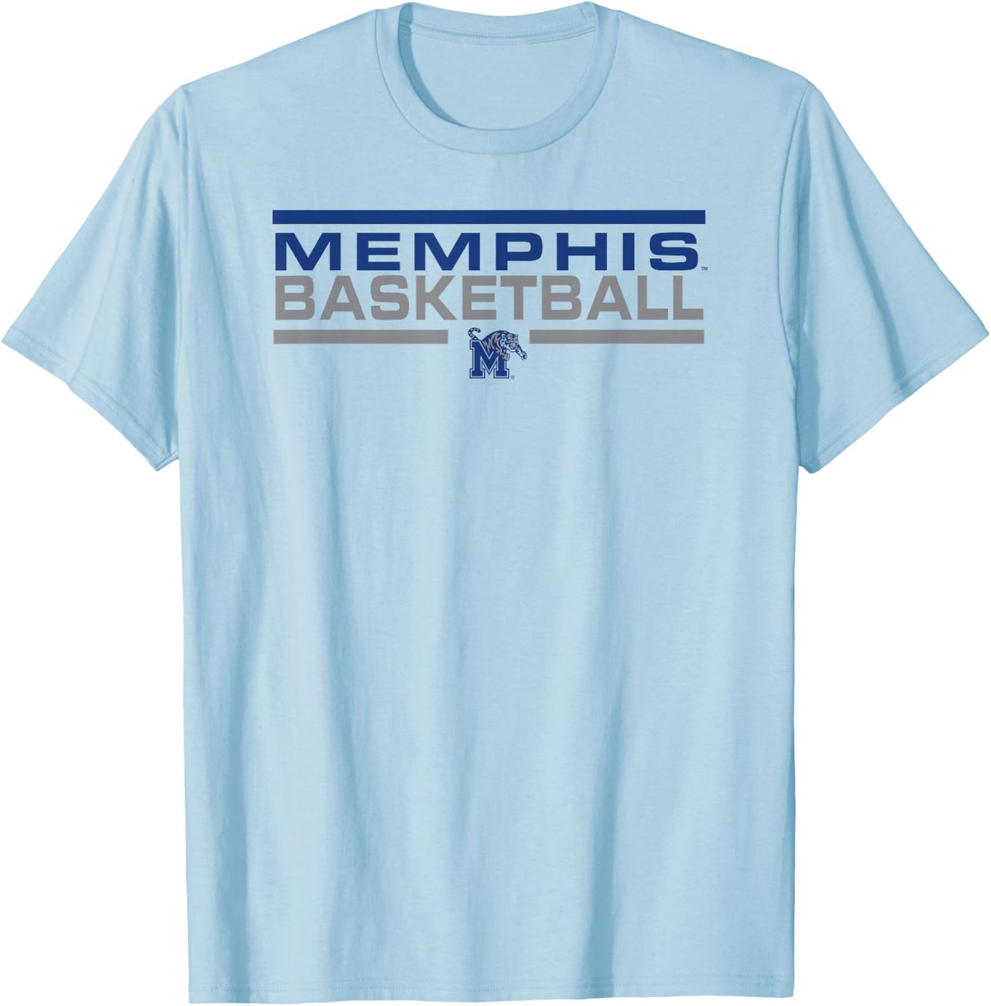 Memphis Tigers Basketball Varsity White Officially Licensed T-Shirt - T-Shirt | Light Blue