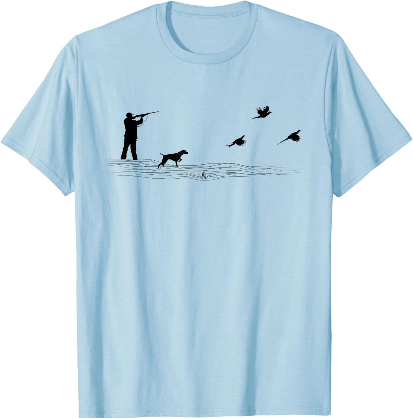 Ringneck Pheasant Hunters Upland Bird Hunting Dog Graphic T-Shirt - T-Shirt | Light Blue