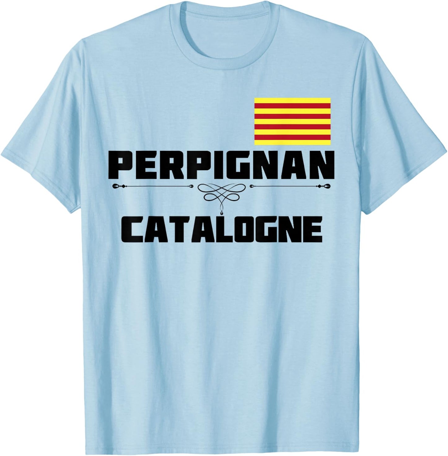 Rugby Club Perpignan Catalonia Man Supporter Catalan , white, S T-Shirt - T-Shirt | Light Blue
