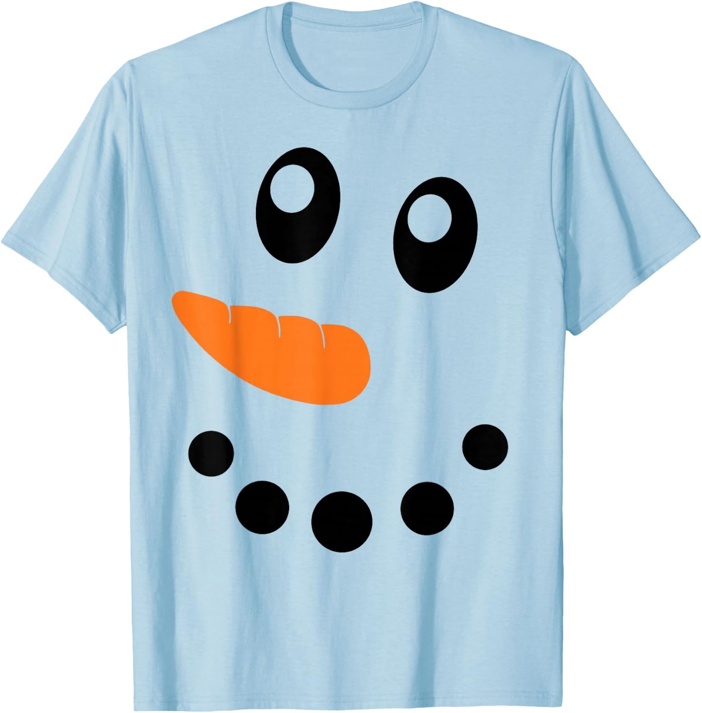 Snowman Costume Face Funny Women Kids Child Men's , White T-Shirt - T-Shirt | Light Blue