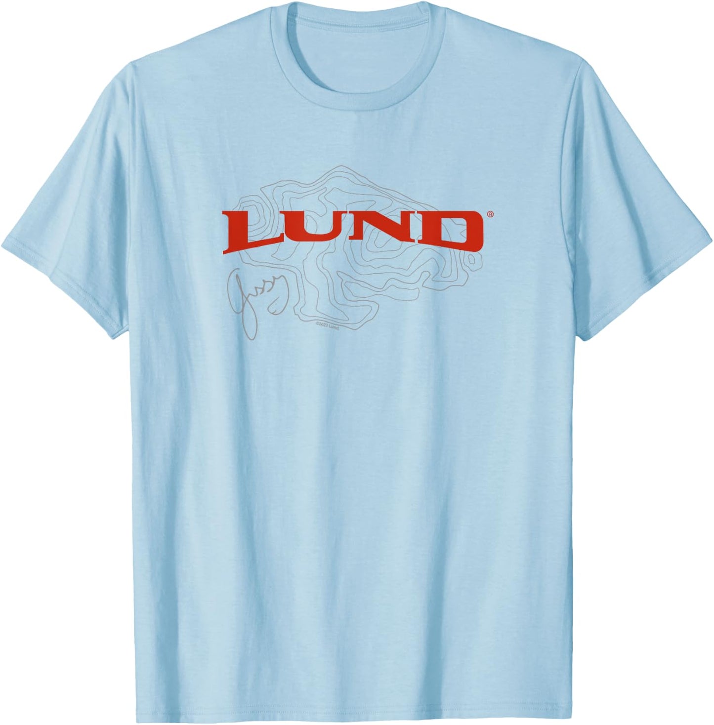 Lund Fish Finder Logo White T-Shirt - T-Shirt | Light Blue
