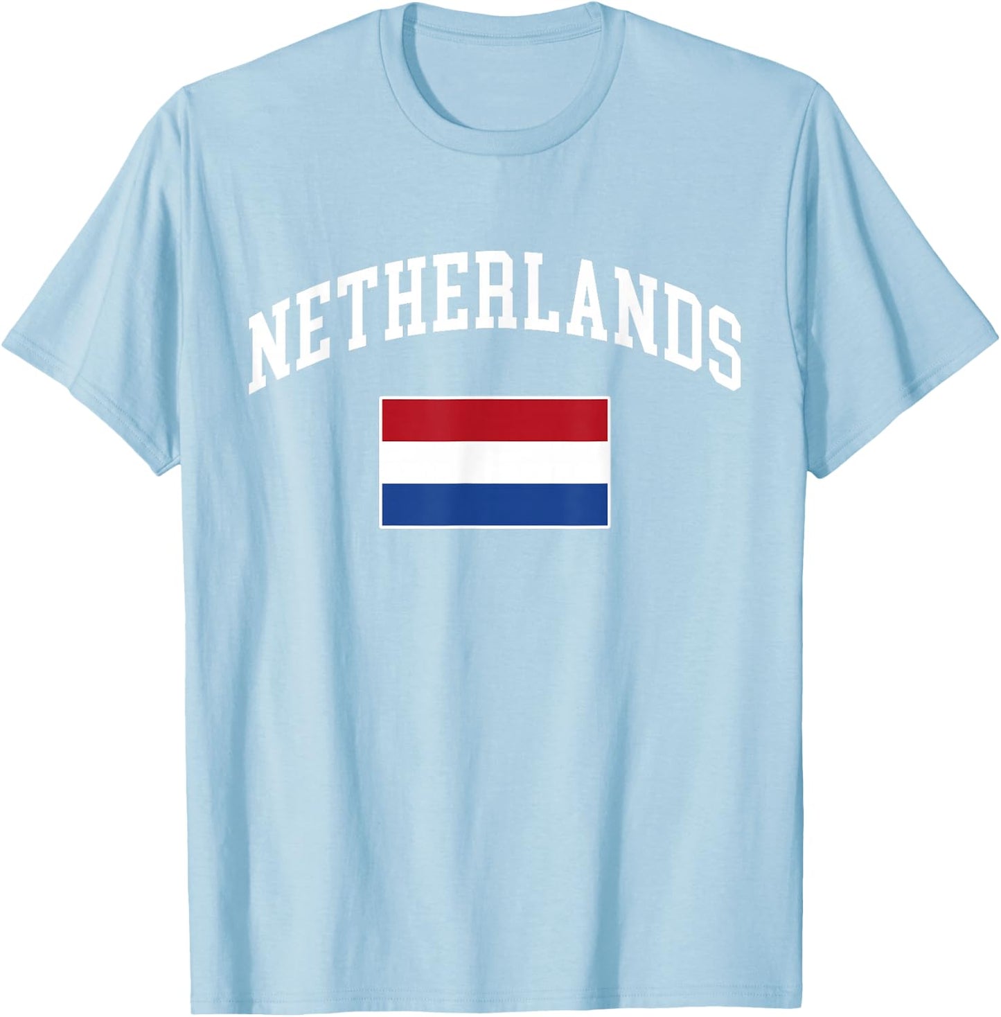 Netherlands Dutch Flag Retro Vintage Classic Graphic T-Shirt - T-Shirt | Light Blue