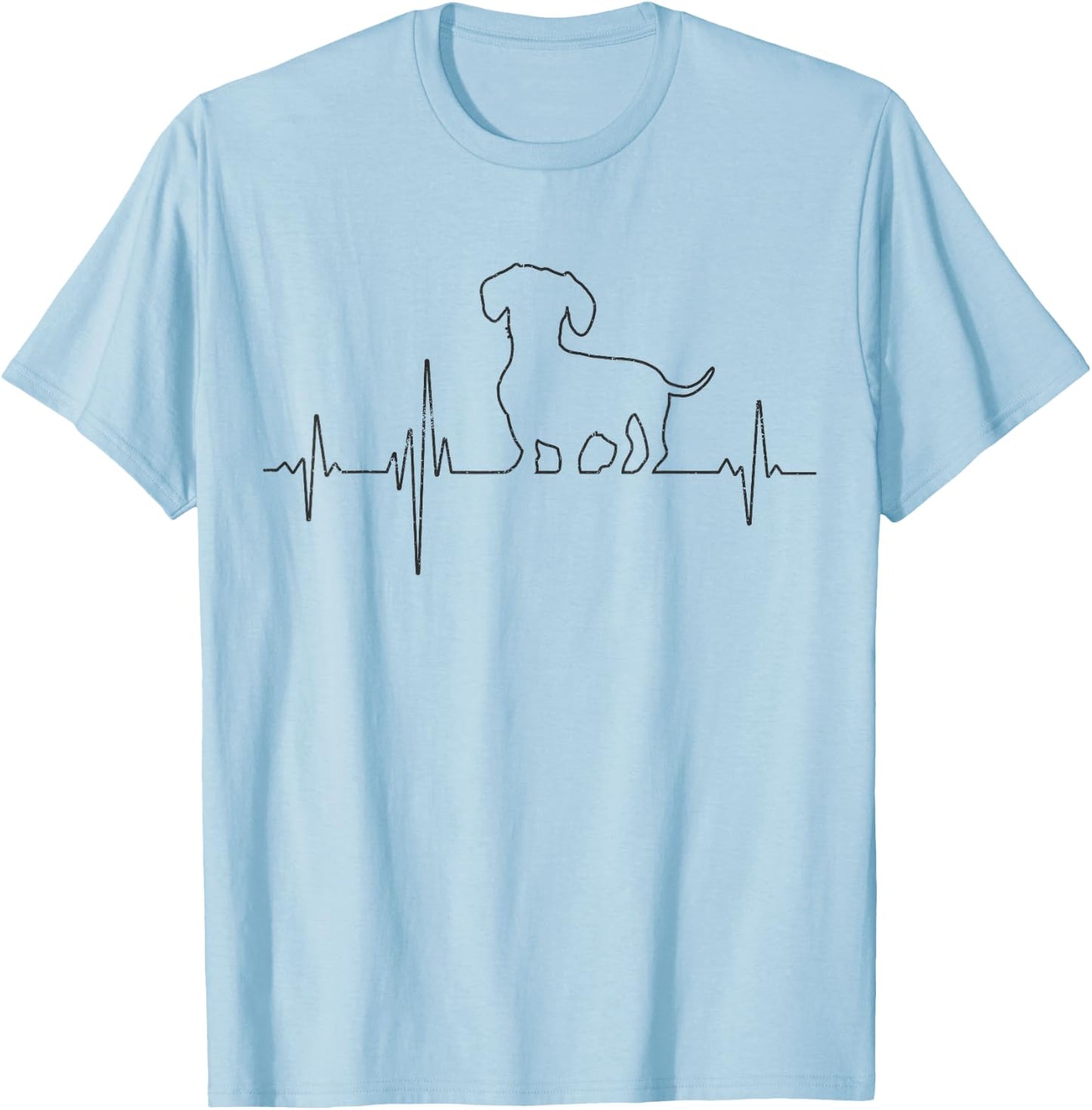 EKG Heartbeat Dachshund Dachshund for Dog Owners , White T-Shirt - T-Shirt | Light Blue