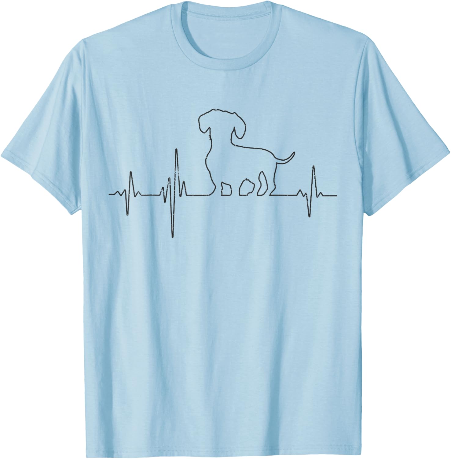 EKG Heartbeat Dachshund Dachshund for Dog Owners , White T-Shirt - T-Shirt | Light Blue