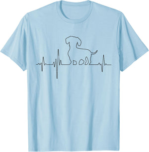 EKG Heartbeat Dachshund Dachshund for Dog Owners , White T-Shirt - T-Shirt | Light Blue
