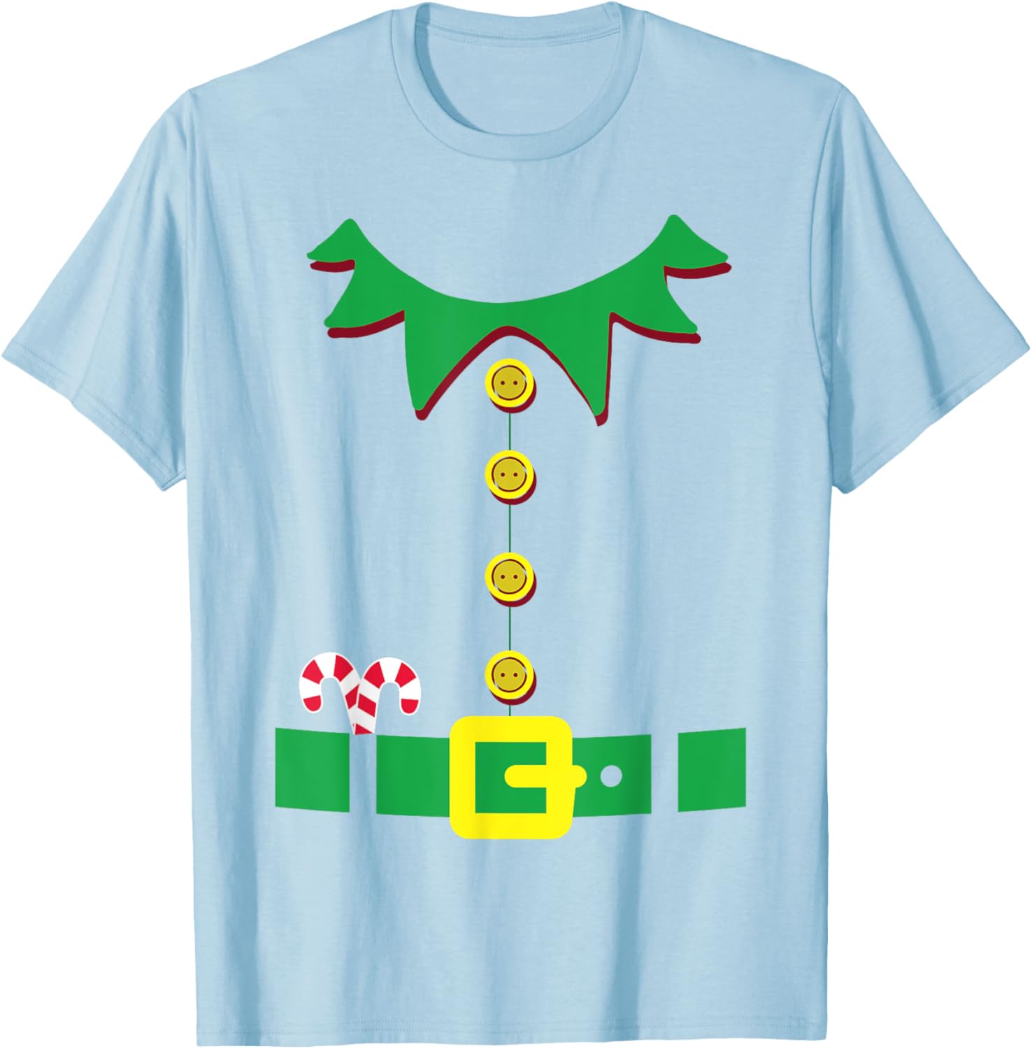 Elf Costume Santa Holiday Christmas Red T-Shirt - T-Shirt | Light Blue