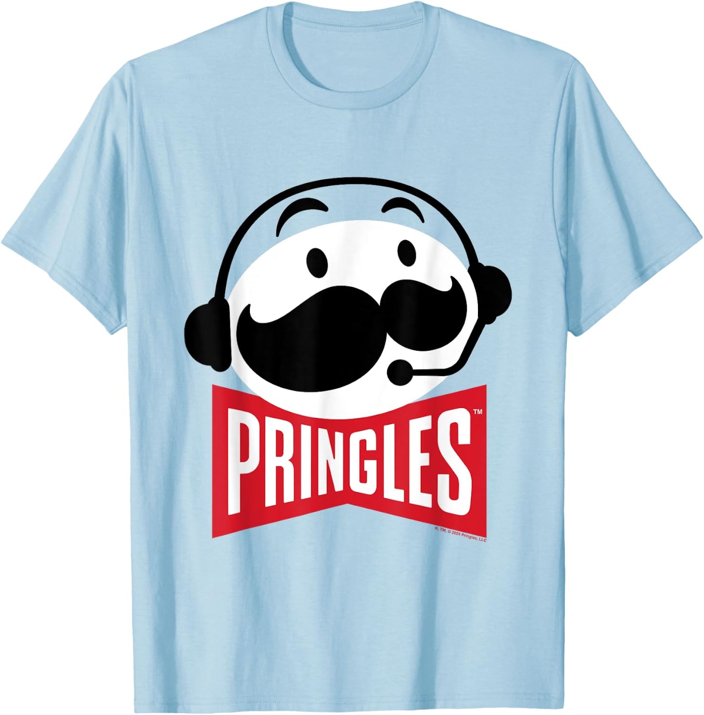 Pringles Logo Mr P Gaming-Kopfhörer-Mikrofon T-Shirt - T-Shirt | Light Blue