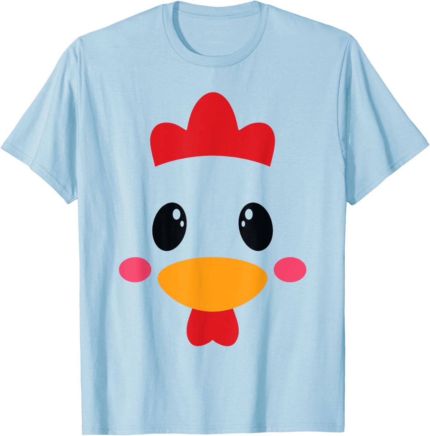 Chicken Costume Halloween Chicken Face Rooster Funny T-Shirt - T-Shirt | Light Blue