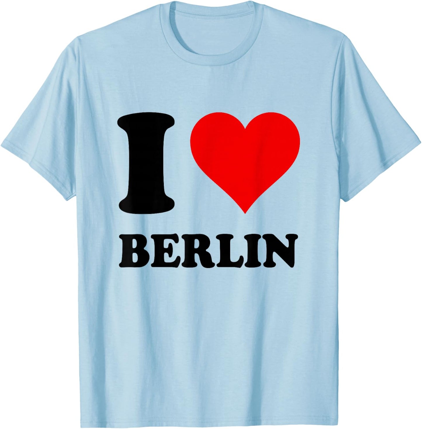 with German Text "Ich Liebe, White T-Shirt - T-Shirt | Light Blue