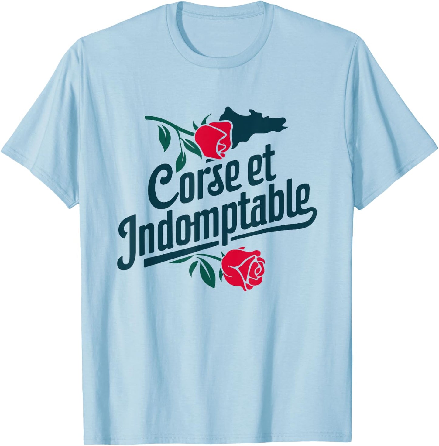 Corsica and Indomitable Beauty Nature Freedom , white, S T-Shirt - T-Shirt | Light Blue