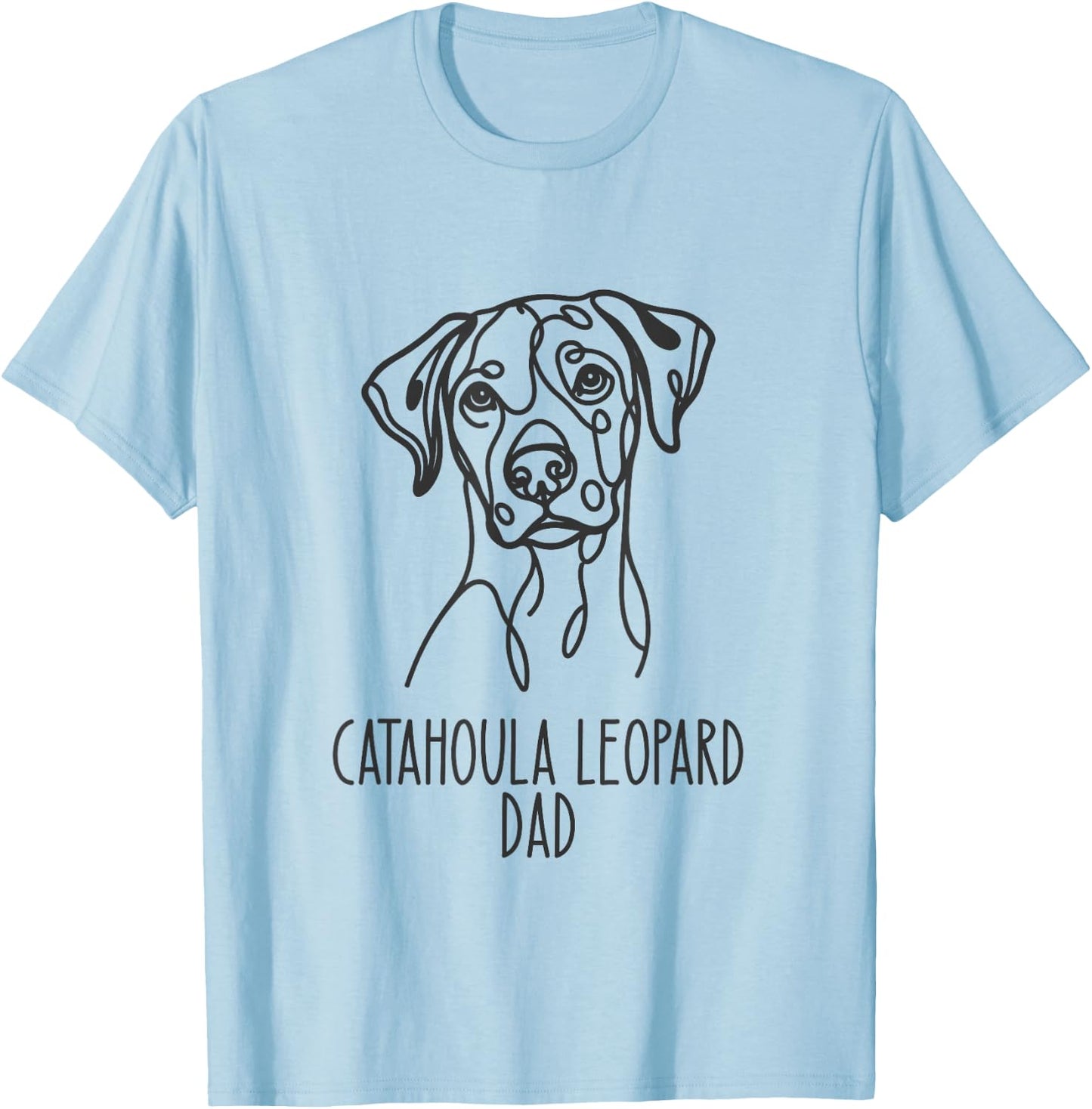 Line Art Best Dog Dad Men - Catahoula Leopard T-Shirt - T-Shirt | Light Blue