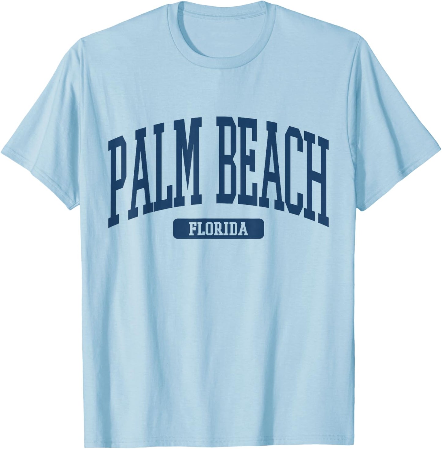 Palm Beach Florida Souvenir Beach Classic, Minimalist T-Shirt - T-Shirt | Light Blue