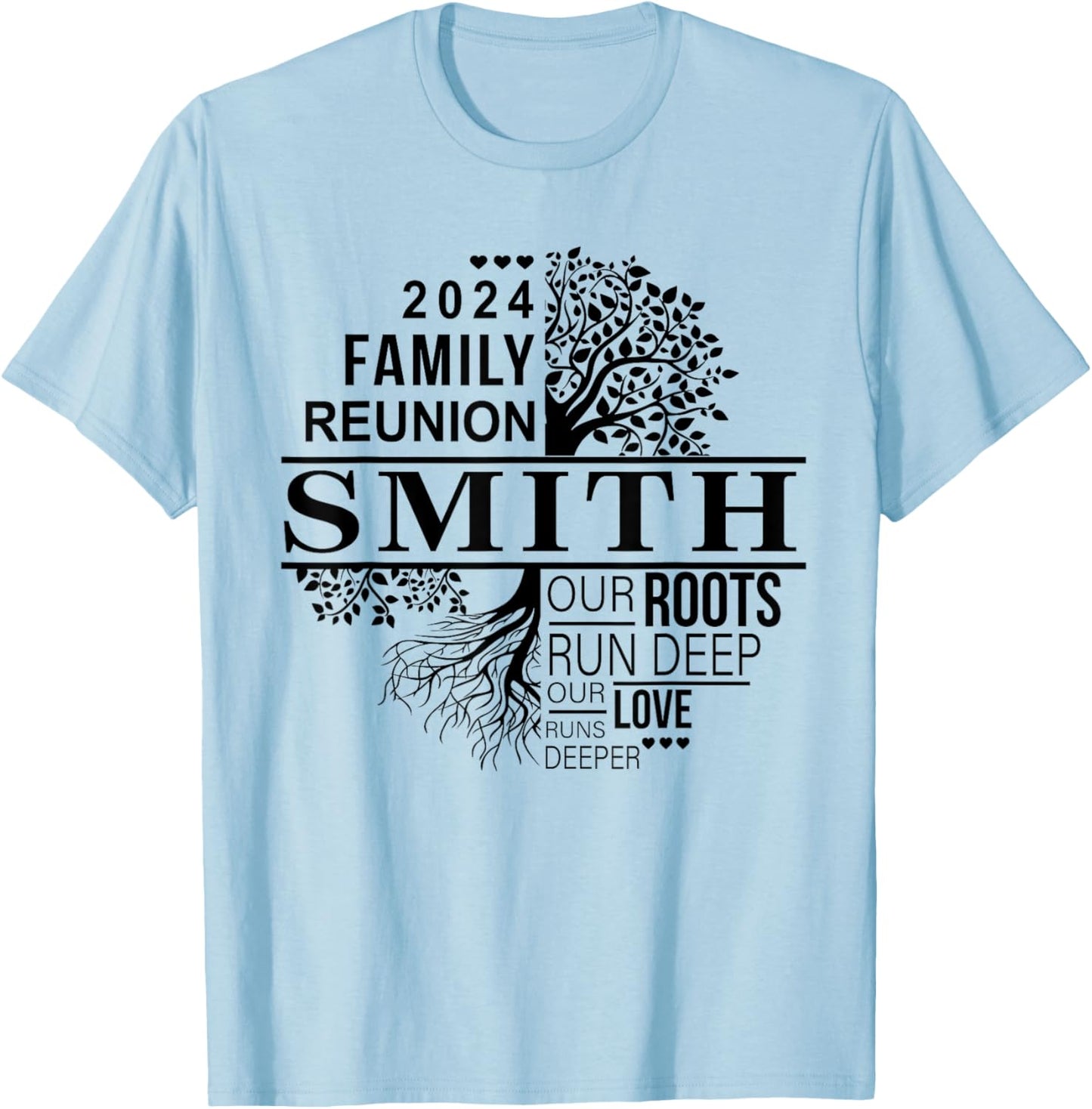 Smith Family Tree Funny Family Reunion 2024 Men Women Kids T-Shirt - T-Shirt | Light Blue