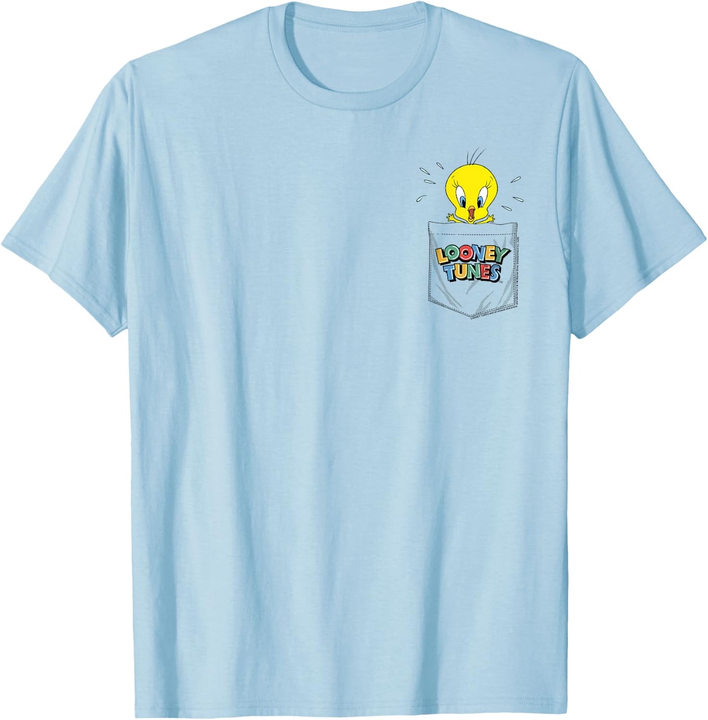 Looney Tunes Tweety Bird Faux Pocket T-Shirt - T-Shirt | Light Blue