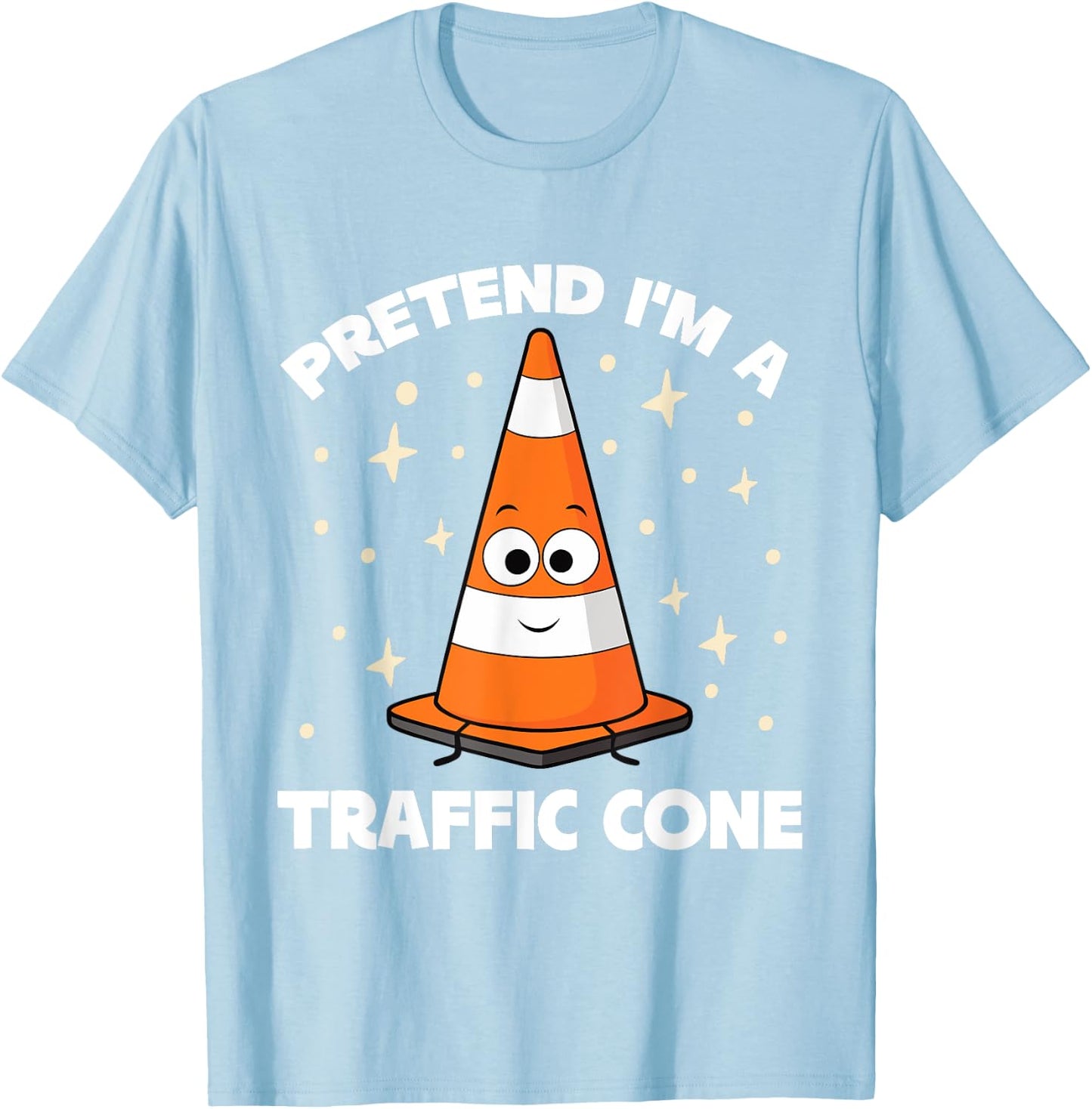 Safety Road Cone Lazy Halloween Pretend I'm A Traffic Cone T-Shirt - T-Shirt | Light Blue
