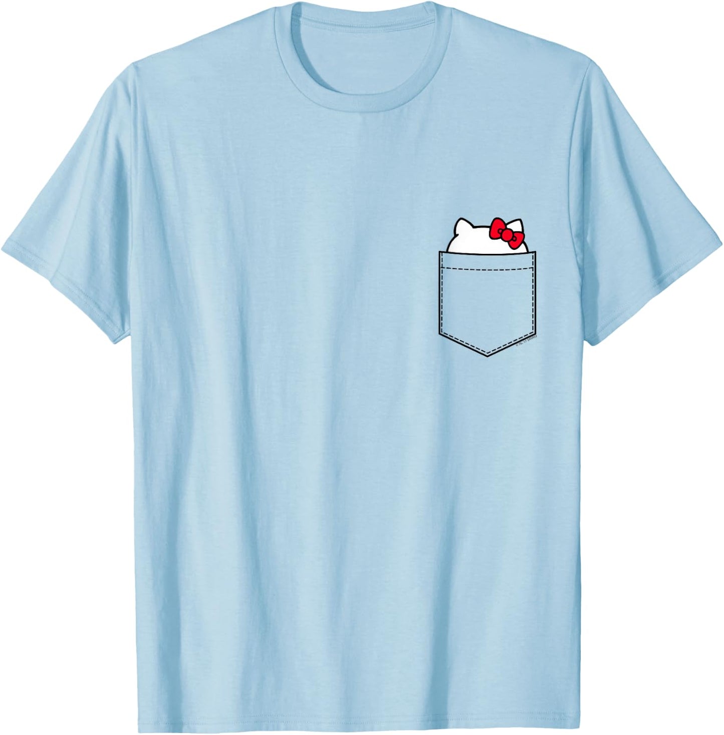 Hello Kitty Peeking Pocket Shirt T-Shirt - T-Shirt | Light Blue