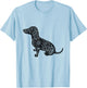 Dachshund Dog Breed Pet Animal Lover Boho Floral Women T-Shirt - T-Shirt | Light Blue