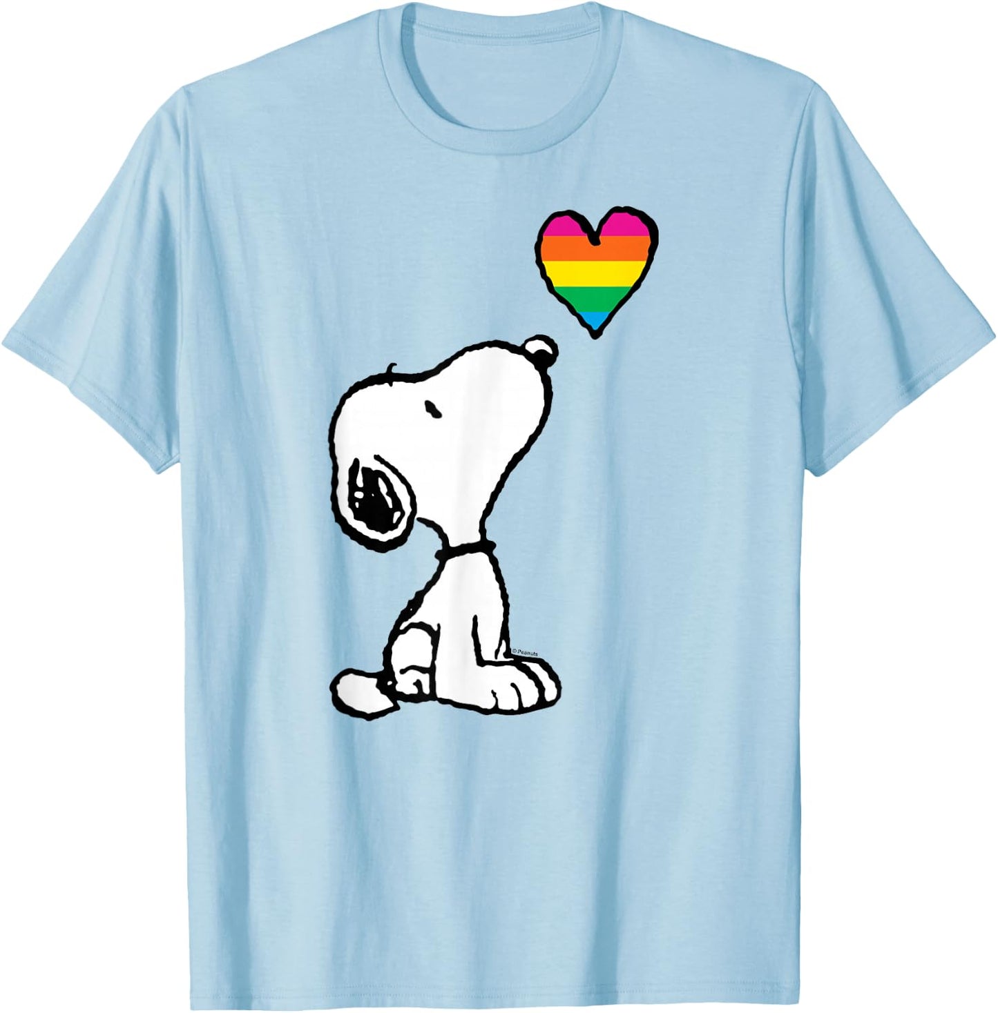 Peanuts Snoopy Rainbow Heart , blue T-Shirt - T-Shirt | Light Blue