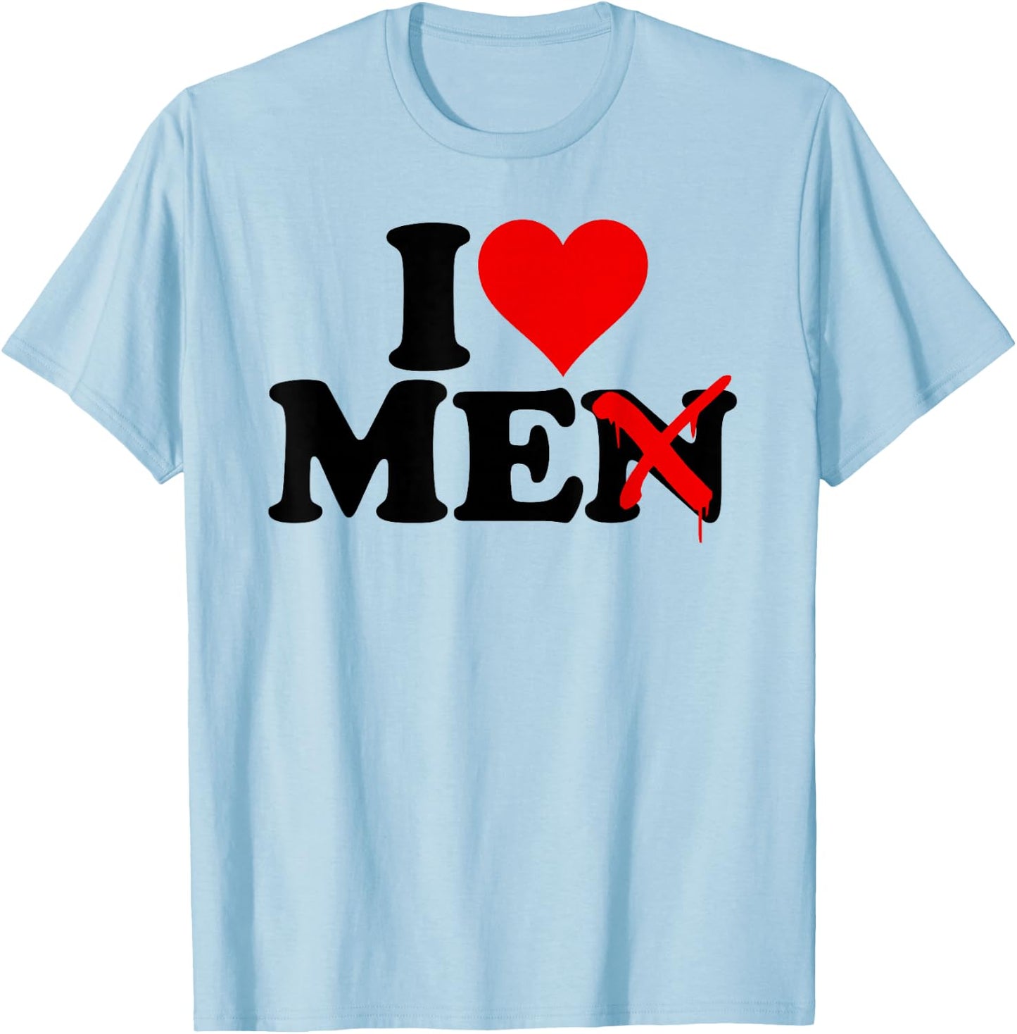 I Love Heart Me Men T-Shirt - T-Shirt | Light Blue
