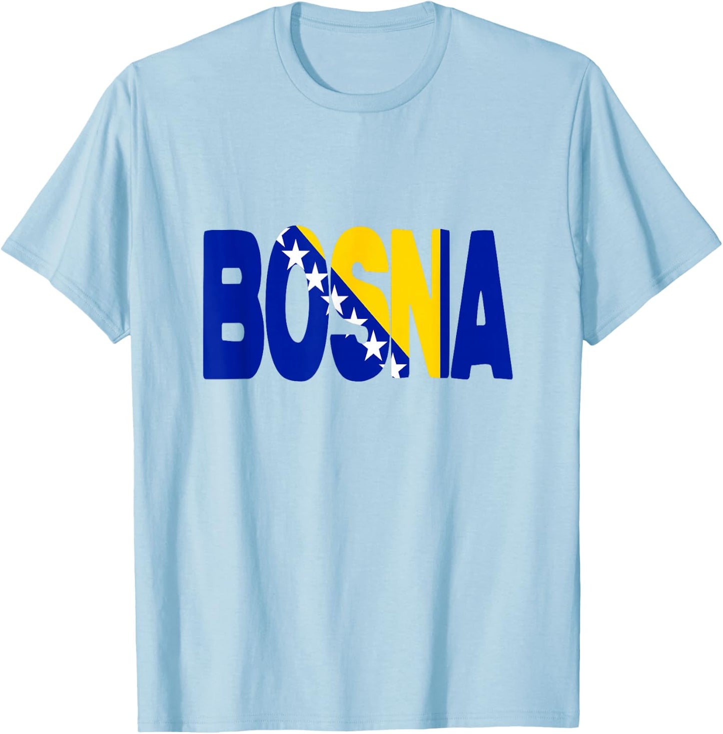 Bosnien Herzegowina Flagge Wort Buchstaben Bosna T-Shirt - T-Shirt | Light Blue